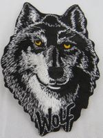 WOLF  - Aufnäher - Aufbügler - Stickerei - 10x7cm