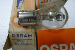 OSRAM Bilux 7350/1 6V 45/40W Lampe neu   Total 3 Stück
