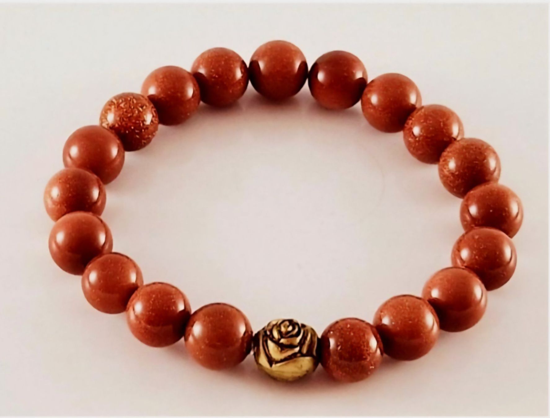Bracciali & Braccialetti: Goldfluss-Armband Brown Goldstone Heilsteine/Natursteine – Nuovo e nell'imballaggio originale da Thalwil venduto da seasons