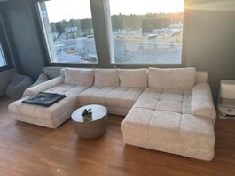 Wohnlandschaft / Sofa (Couch) Cord Naturfarben