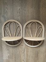 2 Rattan Wandregale Blumenform nachttisch