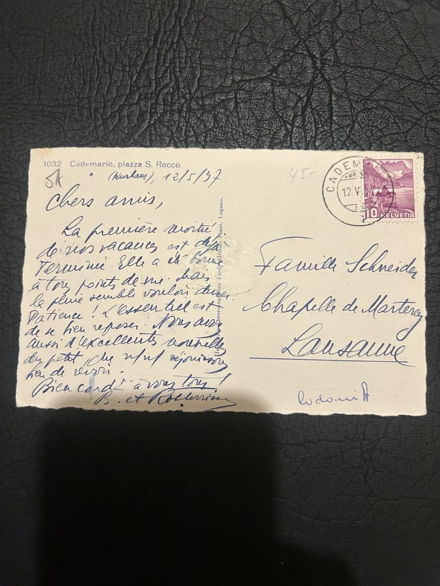 Cartoline postali: Cademario, Piazza S. Rocco 1937 – Usato da Breganzona venduto da Milesbo 1