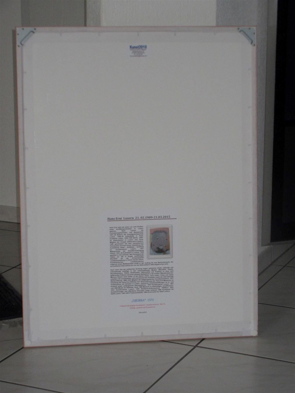 Grafiken & Lithographien: Hans Erni Lithographie DJERBA  hs.hn. – Neu (gemäss Beschreibung) aus Weinfelden von Kunst2010 5