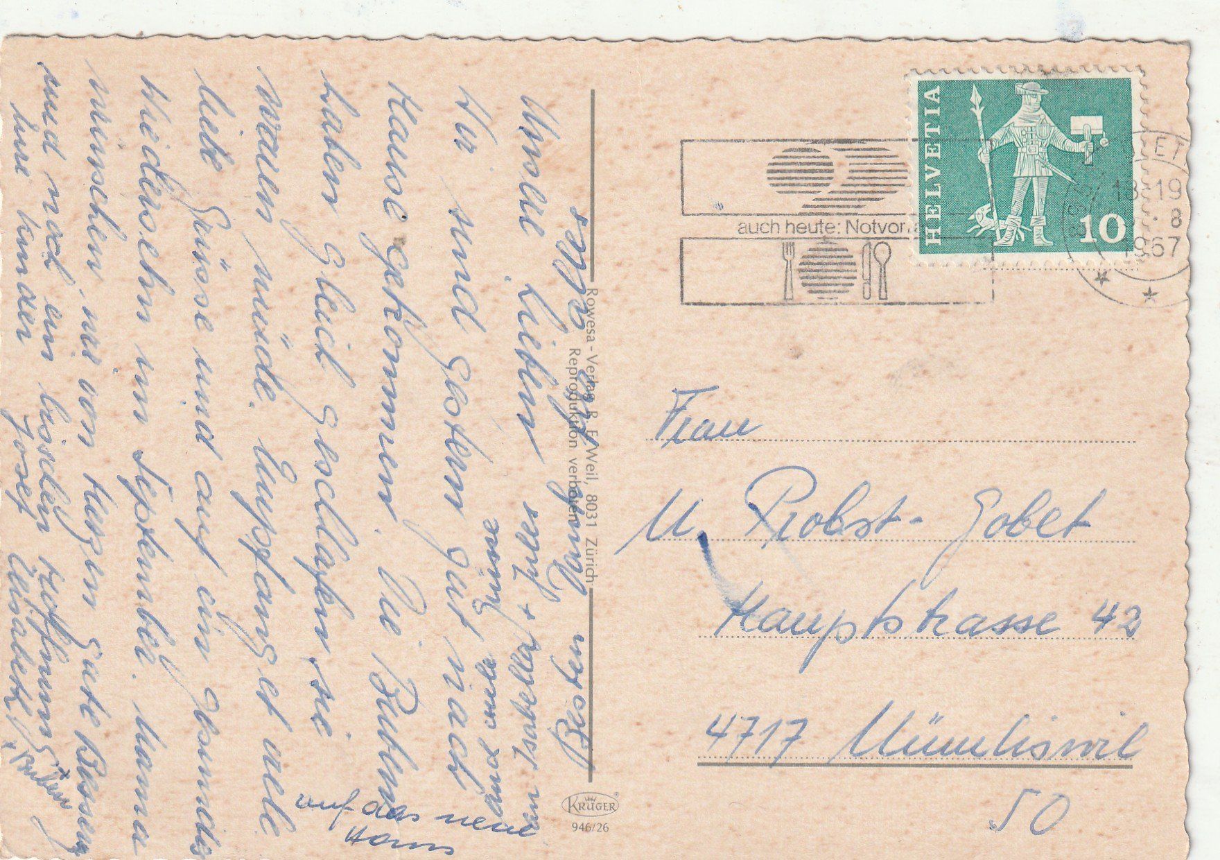 Cartes postales: Zürich MBK – D'occasion à Lumbrein par made02 1