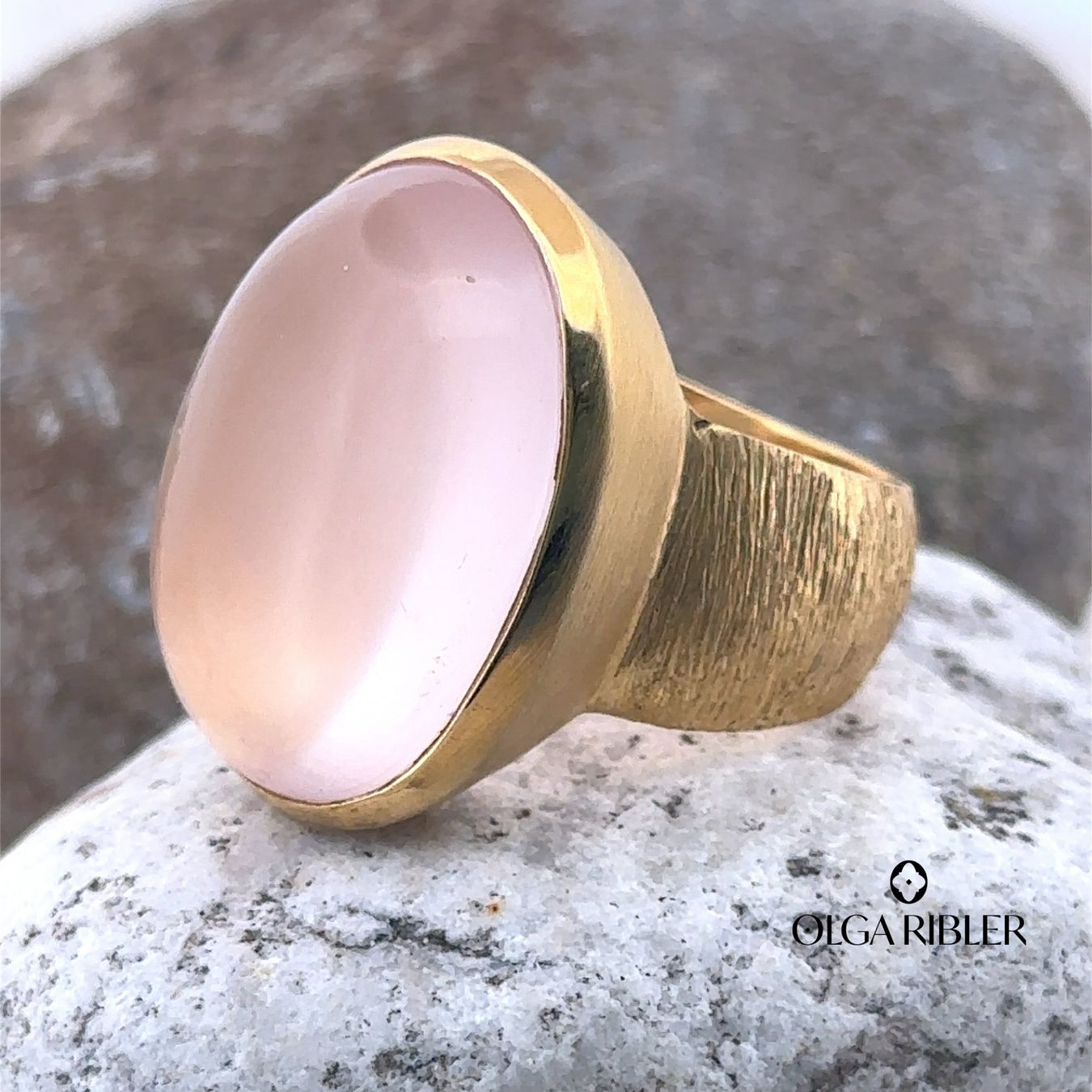 Olga Ribler Anelli: Statement Silber Ring 925 - Rosenquarz - Grösse 58 – Nuovo (secondo la descrizione) da Luzern venduto da Schmuckoutlet