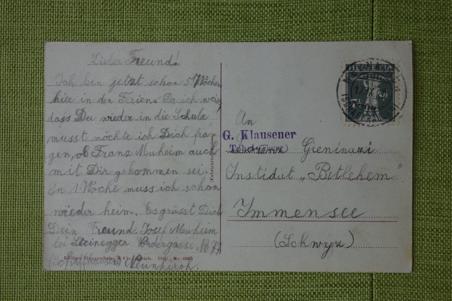Cartoline postali: Foto-Ansichtskarte Neunkirch 1920 – Usato da Stein am Rhein venduto da Laffoni 1