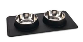 Karlie Dex double gamelle chien inox + support antidérapant