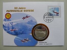 2014 Numisbrief "Formation Flirt" 50 Jahre Patrouille Suisse