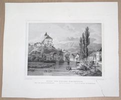 Stahlstich Schloss Werdenberg SG, 1865