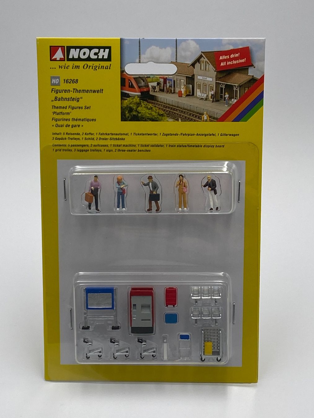 Noch Modelleisenbahnen: NOCH 16268 H0 Figuren-Themenwelt "Bahnsteig" – Neu und originalverpackt aus Neukirch a.d. Thur von Modellbau-Artikel 2