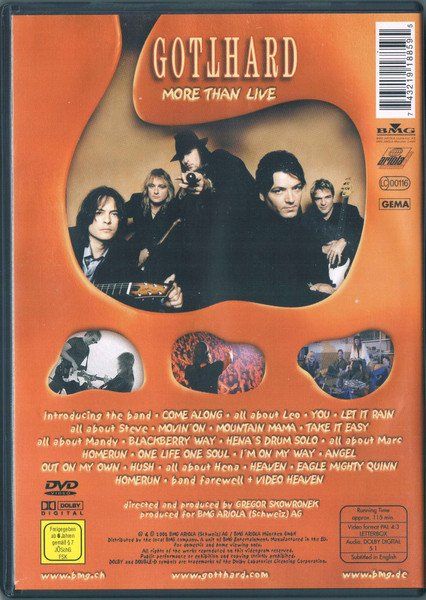 Tutti i DVDs: Gotthard: More than live DVD – Nuovo e nell'imballaggio originale da Steinhausen venduto da Vilivinili 1