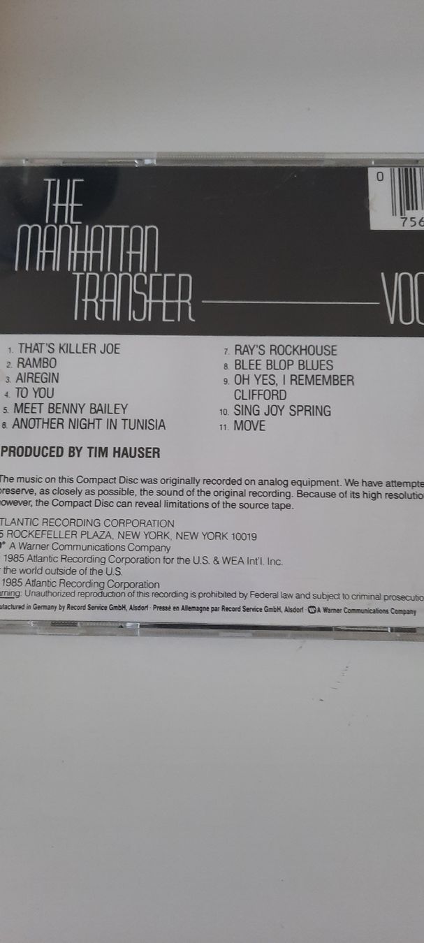 CD: MANHATTAN TRANSFER VOCALESE – Usato da Zofingen venduto da Tinpan 3