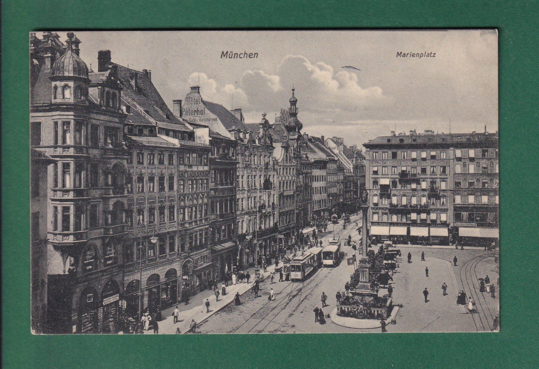Ansichtskarten: MÜNCHEN - Marienplatz - 1908 – Gebraucht aus Pully von nicecards-shop