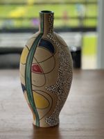 Keramik Vase Santucci Deruta Italien Vintage 60er Jahre bunt