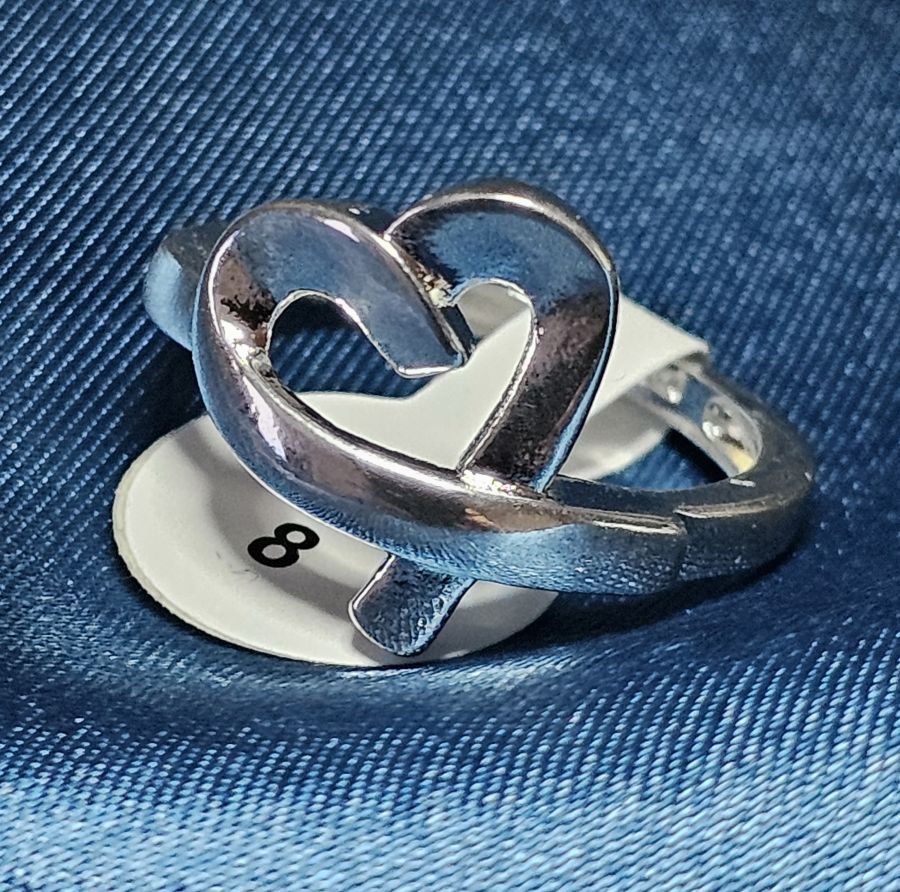 Anelli: Eleganter Ring Herz, 925 versilbert, Gr. 8 – Nuovo (secondo la descrizione) da Grenchen venduto da maretop 1