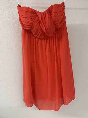 Lachsfarbenes, trägerloses Kleid, Gr L