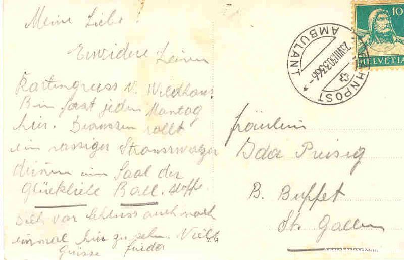 Cartoline postali: Ragaz - Bad Ragaz Kursaal 1930 Ambulant – Usato da Emmenbrücke venduto da teestube 1