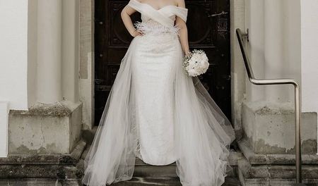 Brautkleid elegant Grösse M weiss mit Tüllrock guter Zustand