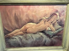 Peinture vintage audacieuse - Nu féminin expressif