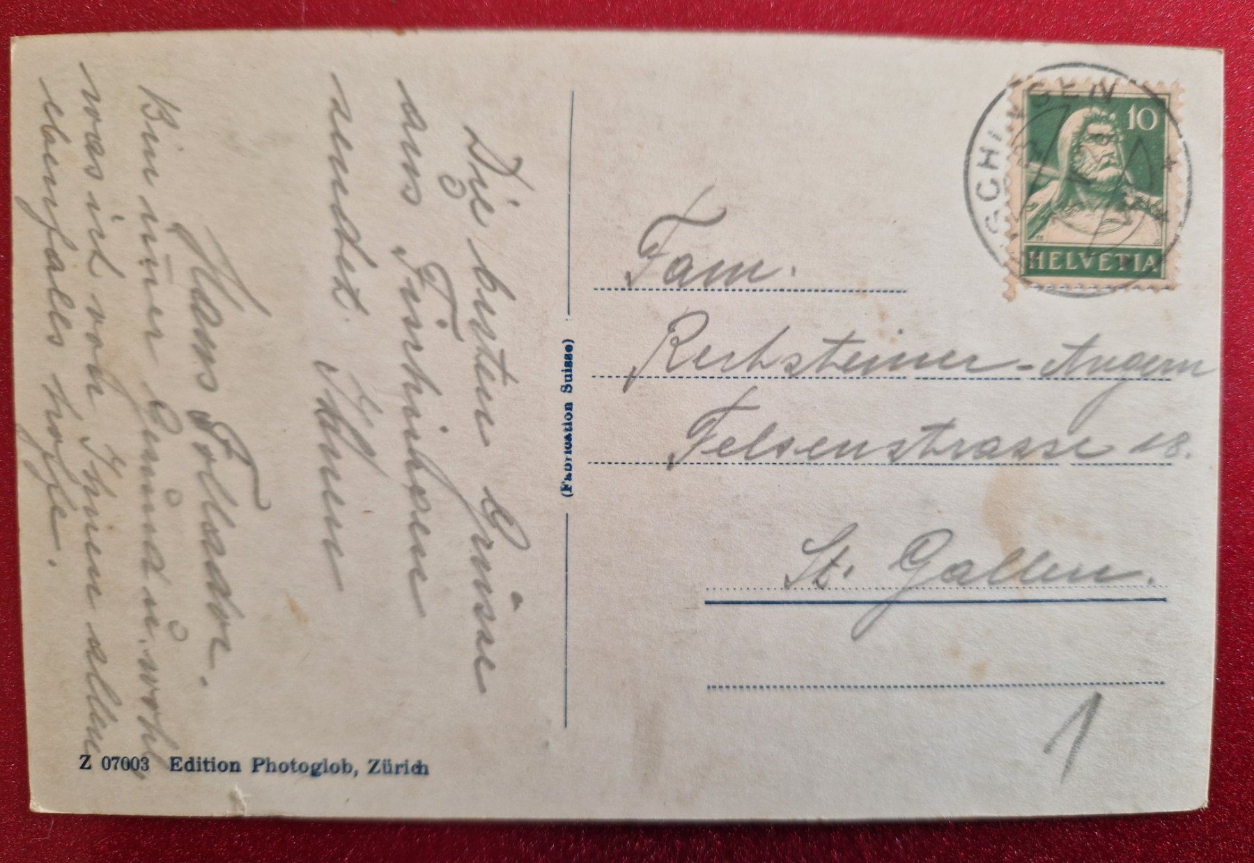 Cartoline postali: Fischingen Kirche Innenansicht 1926 – Usato da Melchnau venduto da Fishel 1