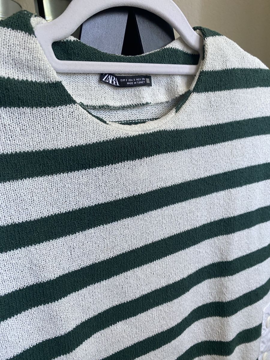 Zara Tops: Pull Zara rayures vertes blanc taille S – Neuf (Voir description) à Villars-sur-Glâne par mel_6q5w 3