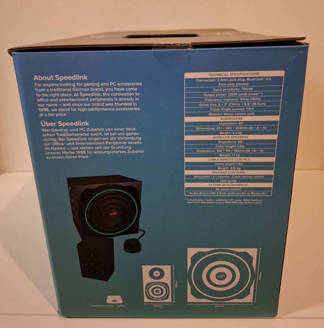 Haut-parleurs: SPEEDLINK Gravity Carbon 2.1 Subwoofer System – Neuf (Voir description) à Bottmingen par Tomena0214 2