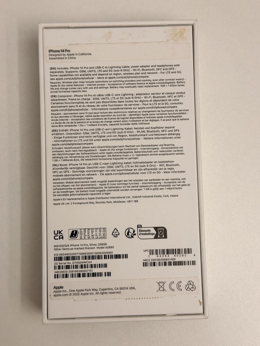 Apple Telefoni cellulari / Smartphones: iPhone 14 Pro, 256GB, Silber – Usato da Zürich venduto da Gadgets2020 2