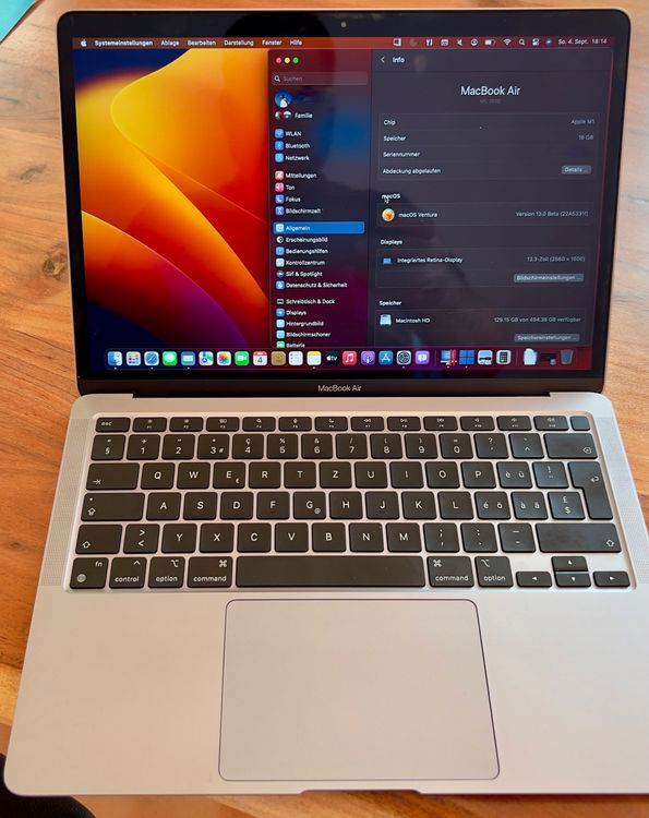 Macbook Air M1 512 GB 16GB, 8 Core Version, diese 8 Core ist (Gebraucht ...