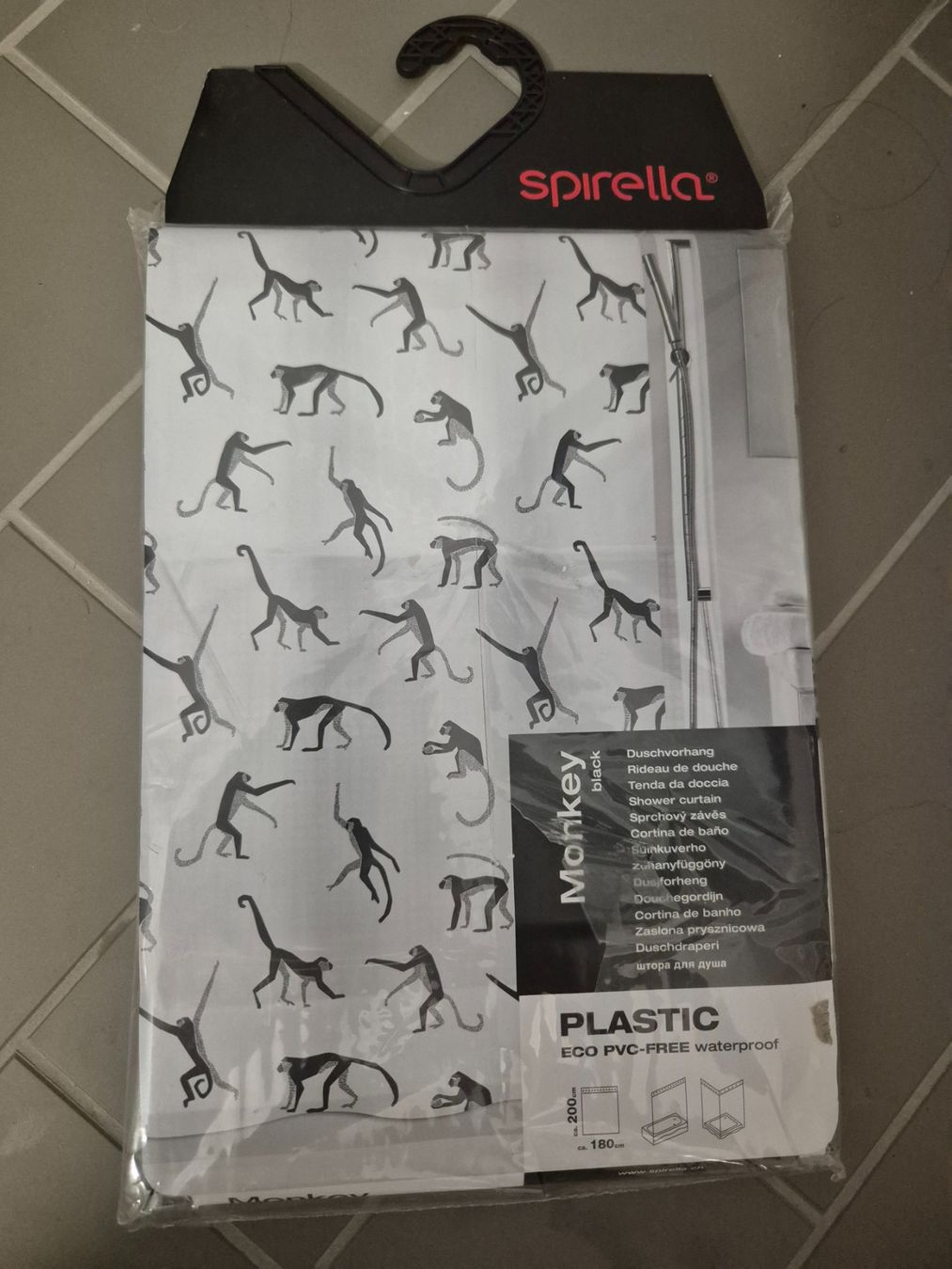 Spirella Tende: Spirella Duschvorhang "Monkey" 180 x 200 – Usato da Winterthur venduto da GiuliaCatalina