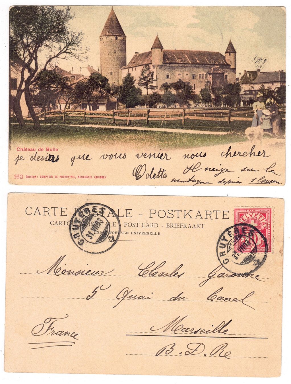 Cartoline postali: Bulle, le Château – Usato da La Tour-de-Peilz venduto da amjust