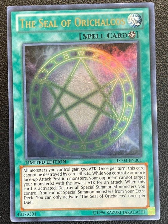 Carte Yu-Gi-Oh The Seal Of Orichalcos #EN001 – PSA 8, Collection édition Limitée !