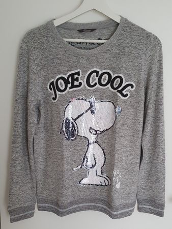 Princess Sweatshirt grau, Motiv Snoopy aus Pailletten, Gr. M