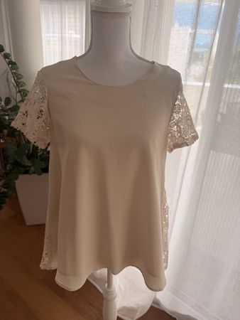 Princess goes Hollywood Seidenbluse Spitze Ivory Gr. 36