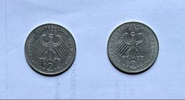 2 DM Münzen, Jahrgänge 1969 und 1989