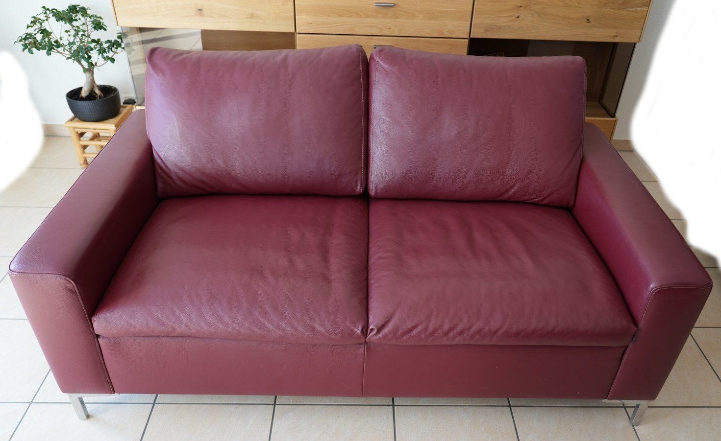 Divani: W. Schillig Leder Sofa Set Escape Bordeaux 2er 3er – Usato da Giffers venduto da Roli69g