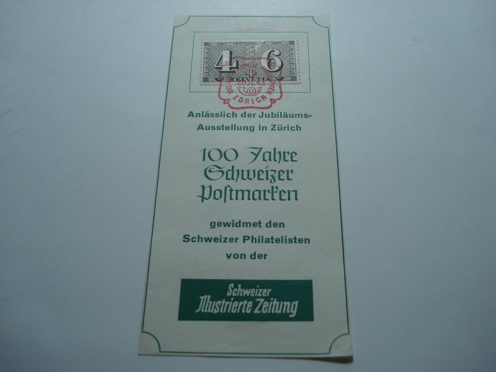 Tous les timbres: Souvenir 100 J. Postmarken, 1943, Schweizer Illustrierte – D'occasion à Niederwil AG par morostahu