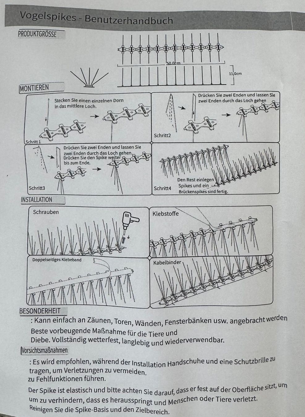 Griglie e Inferriate: Zusammensteckbare Tauben Abwehr Spikes – Nuovo (secondo la descrizione) da Bonstetten venduto da Szhldn 1