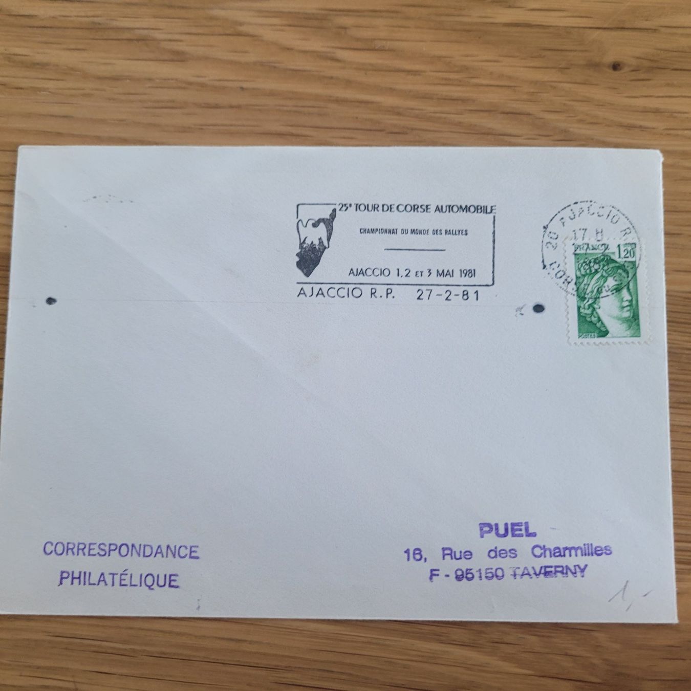 Tous les timbres: Document Automobile 25e Tour De Corse Ajaccio 1981 – D'occasion à Biel/Bienne par Destockweb