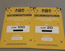 Gutscheine HC DAVOS Wert 100 CHF und 20 CHF neu