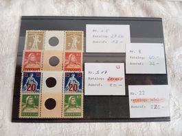 8 CH Briefmarken Zwischensteg große Lochung **