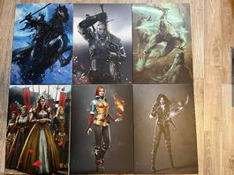 Lot de 6 Displate THE WITCHER 3 32cm/45cm (aimants neufs)