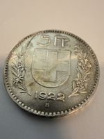 Schweiz 5 Franken 1922 B Silber 900 25 g 37 mm – Origi