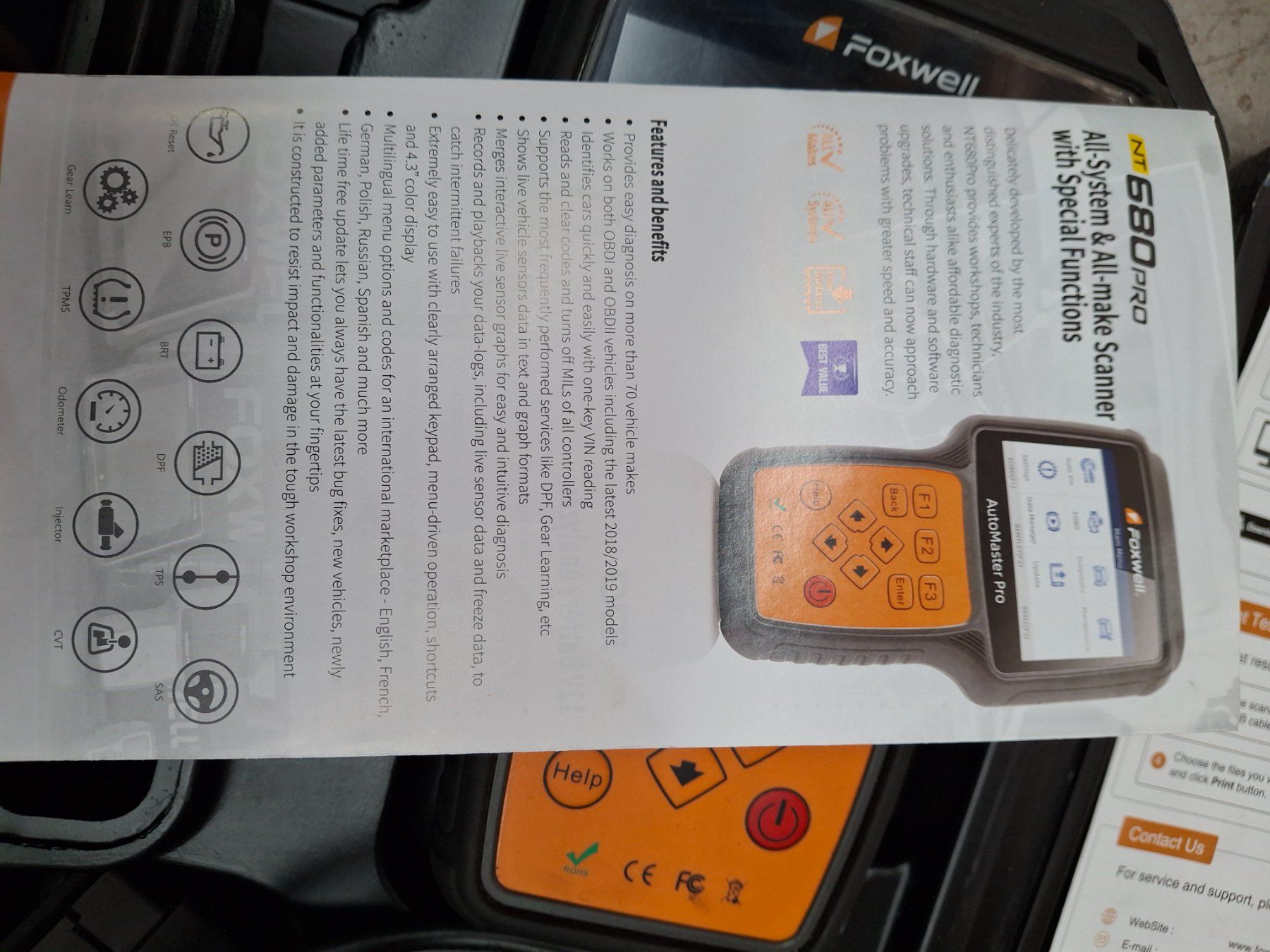 Scanner: Obd 2 diagnosegerät foxwell nt 680  pro – Usato da Giswil venduto da mazdagtr 1