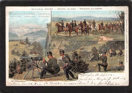 Litho Soldatengruss , Gebirgs Artillerie , gel.1899