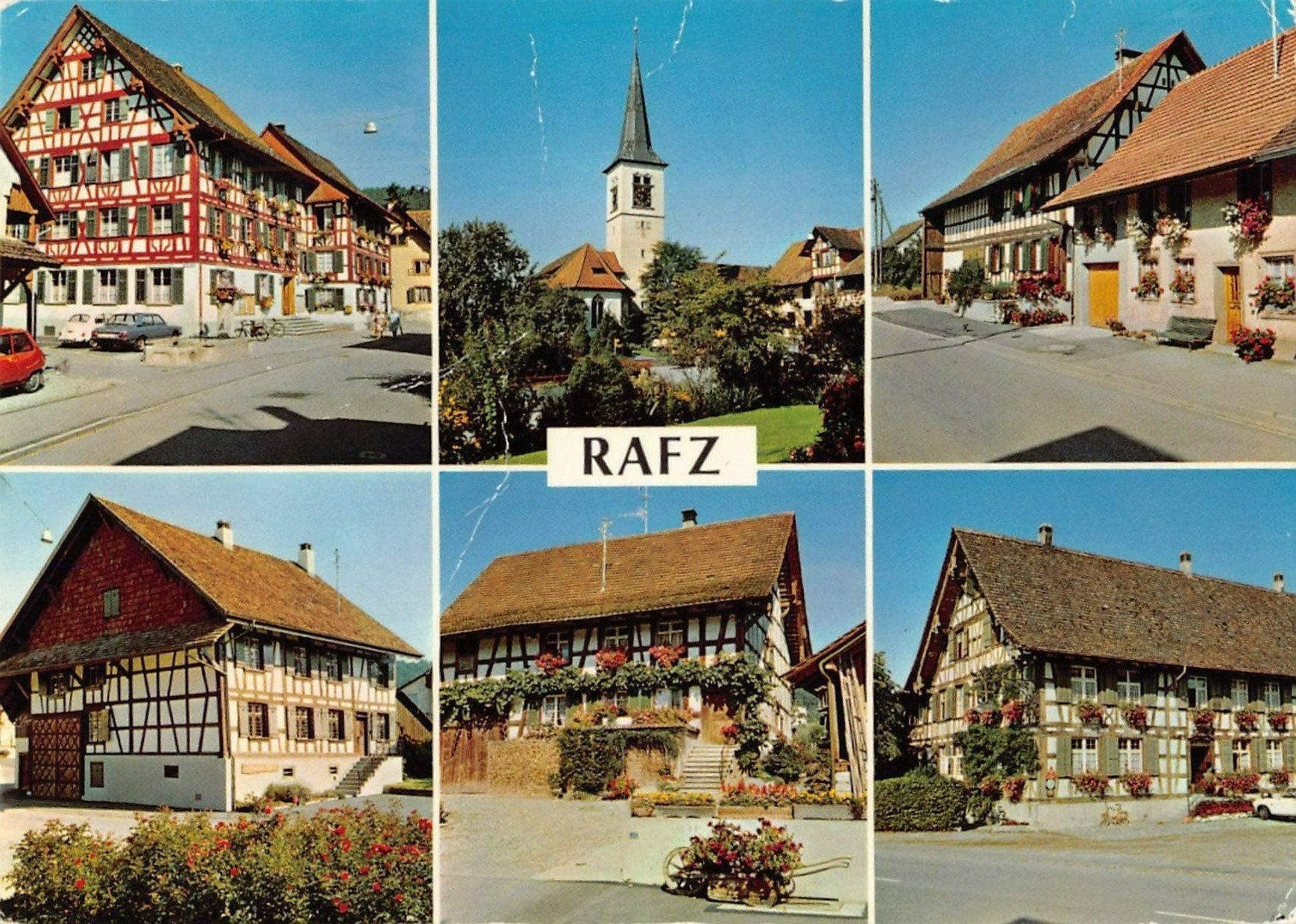 Ansichtskarten: Gruss aus RAFZ - diverse Riegelhäuser – Gebraucht aus Lufingen von TopAnsichtskarten