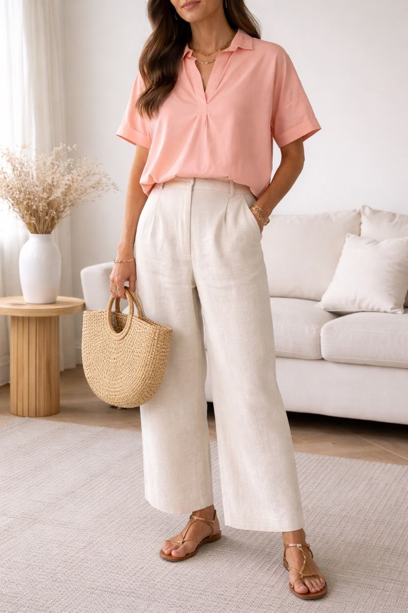 Camicette: CHEMISE AMPLE ROSE À MANCHES COURTES – Nuovo (secondo la descrizione) da Lausanne venduto da KeNaChic