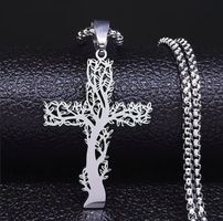 Collier pendentif croix arbre de vie, NEUF.