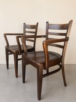 4 x Armlehnstuhl, Holz dunkel gebeizt, 1950/60er Stil