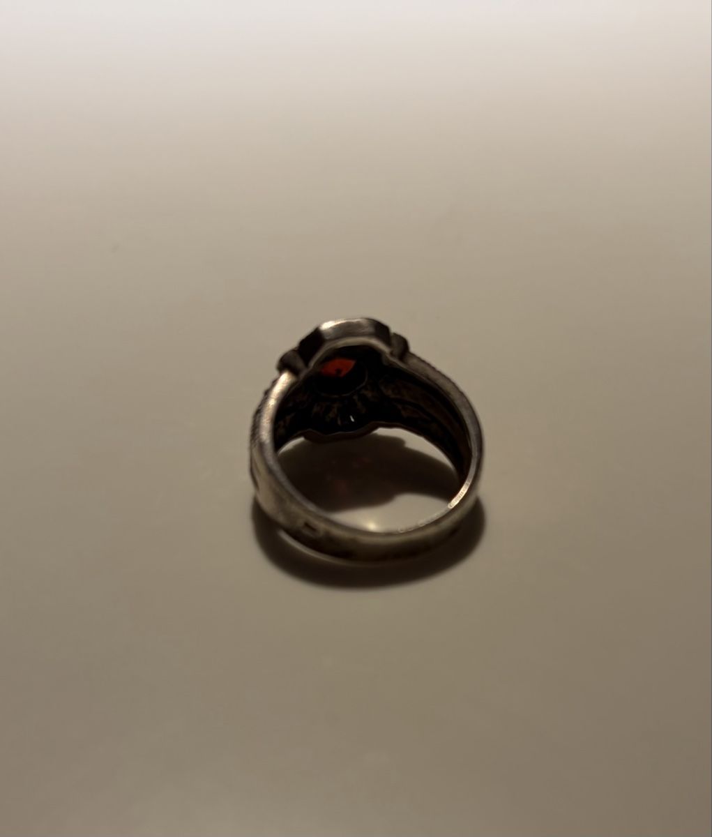 Anelli: Ring - Silber mit rotem Stein – Nuovo (secondo la descrizione) da Zürich venduto da shopping07 2