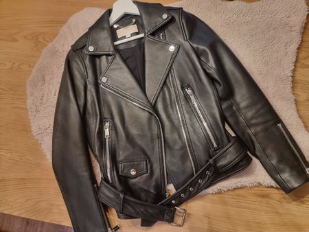 Damen Michael Kors Lederjacke schwarz Biker Style neuwertig